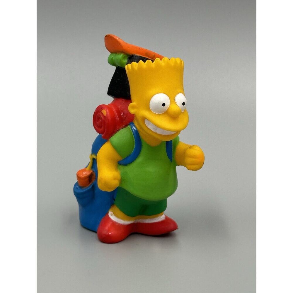 Vintage 1990 Bart Simpson The Simpsons Camping Rubber Toy Figure Burger King